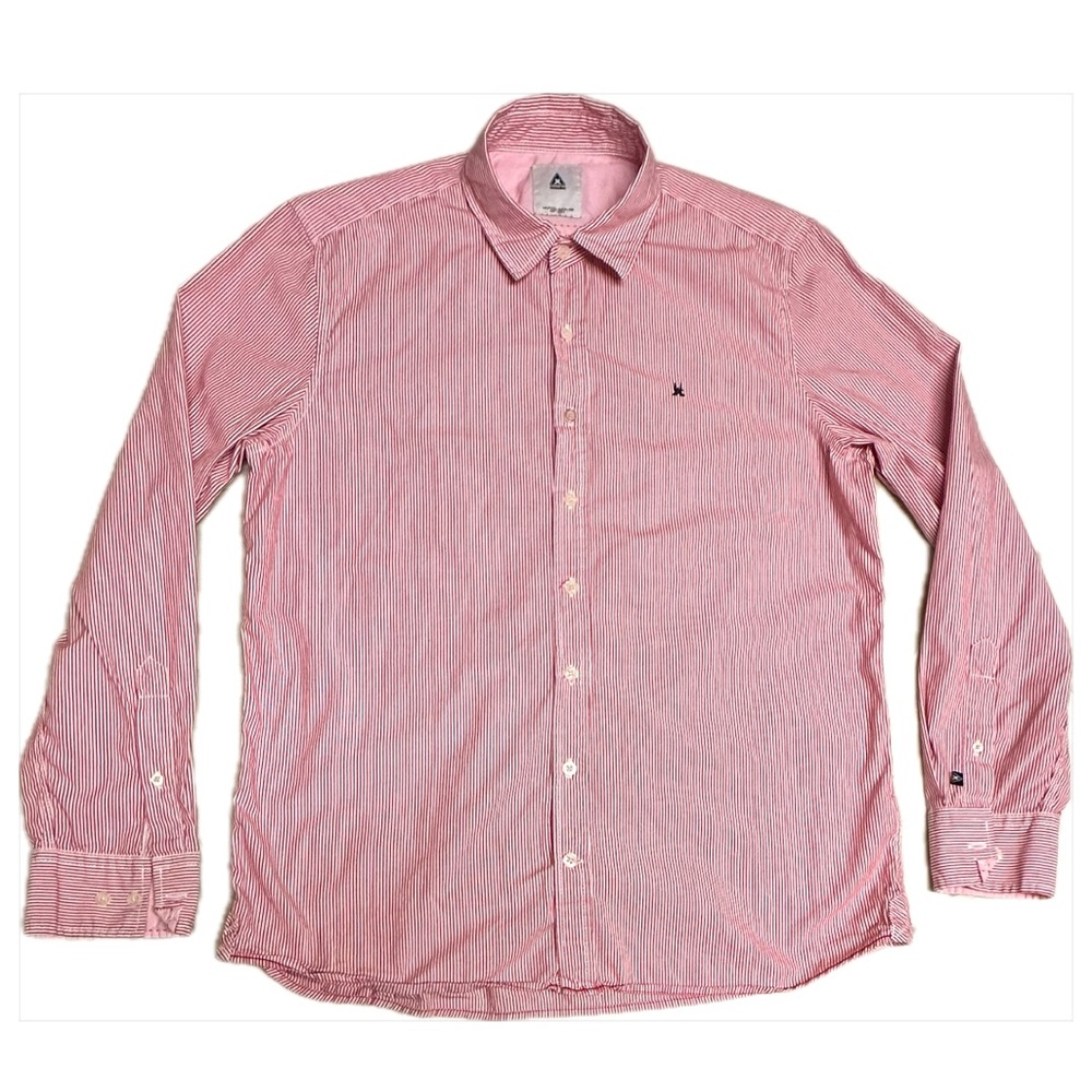 GAASTRA Stripes Red and White button Up Shirt (Size: Large)